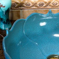 Jingdezhen Gucheng Kitchen Sanitary Ware Modern Above Counter Without Faucet Bathroom Round Ceramic Wash Vessel Sink Art Basin