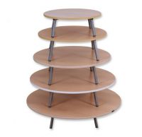 ROUND FLOOR TABLE WITH METAL LEGS