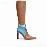 China Manufacturer Custom High Heels Genuine Leather Knee Boots for Women