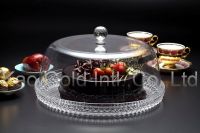 Diamond Cake plate with cover