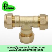 brass compression fitting CxCxC equal tee suppliers