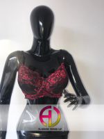 Red/Black Embroidered Comfortable Bra Breathable 