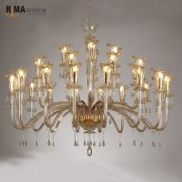 Rima Lighting Modern Delux Chandeliers with Glass Lampshade for Home and Hotel Decoration 10933