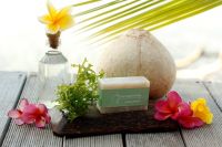 noesa Seaweed soap (tropical handmade soap coconut oil based and Frangipani Aroma)