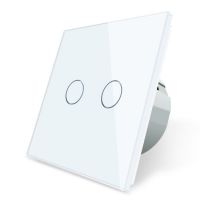 Toughened Glass 2gangs 1way Wall Light Touch Switch SW-T02-01-EUW