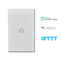 Glass Panel Wireless Wifi Wall Light Switch Working with Amazon Alexa