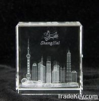 3D Laser Etched Crystal Cube