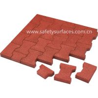 20mmx16mm Anti Slip Dog Bone Interlocking Rubber Paver for Horse Stable Playground Flooring Tiles