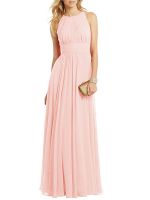 Ssyiz Cap Sleeves Long Chiffon Bridesmaid