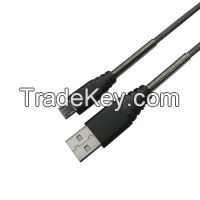 New Design and Popular Type Metal Case USB 2.0 A Male to Lightning Cable with Fabric braided and Spring