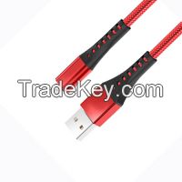 High Quality Long Tail Popular Type Metal Case USB to Micro USB Cable with Fabric Braided