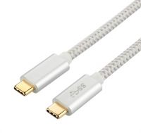 Metal Case USB 3.1 Type C Male to USB 3.1 Type C Male Cable with Fabric braided