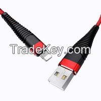 Long Tail and Reliable USB to Lightning Fabric Braided Cable with both Metal Case