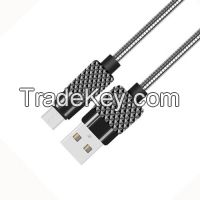 High Quality Zinc Case USB to Micro USB Cable with Spring Sheath for Mobile Phone