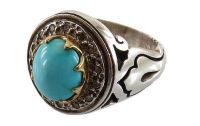 Silver Ring Turquoise Neyshaburi Khaneh Durberian