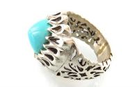 Silver Ring Silver Turquoise Beautiful Nishaburi
