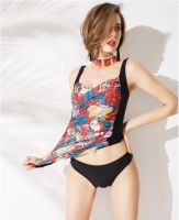 Bikini Ms. Sexy Splits Swimsuit Leaves Floral Folds Swimsuit Triangle Swimwear