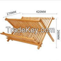 Foldable Bamboo Dish Drying Rack