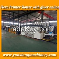 Flexo printer slotter die cutter with folder gluer machine