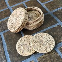 VIETNAM HANDCRAFTED COCONUT RATTAN COASTERS EXPORT