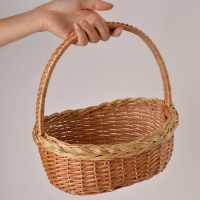 TRADITIONAL HANDWOVEN BAMBOO BASKET FOR MARKET AND RETAIL DISPLAY