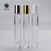 1/3 oz 10ml 10 ml thick bottom cylinder clear glass roll on bottle with stainless steel roller ball