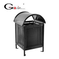 Gavin Metal Outdoor Dustbin Waste Trash Bin