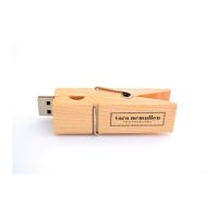 Unique Design Wooden Clothes Pin usb stick 128 gb