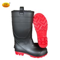 Industrial Fur Lining Black PVC Safety Boots PVC Rain Boots