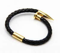 Nail Leather Bracelet