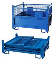 Foldable collapsible stackable pallet stillage storage logistic transportation cage container box