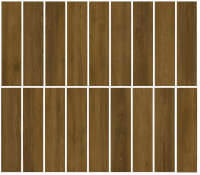 Porcelain tile - BROWN OAK- GLAZED (18 FACES)