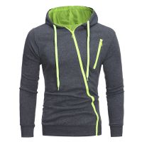 Fashion Bias Zipper Design Casual Hoodies