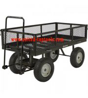 Strongway Steel Jumbo Garden Wagon - 2,200-Lb. Capacity, 60in.L x 31 1/2in.