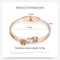 Titanium Steel Rose Gold Plated Bangles Tree Image Friendship Bangles