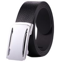 Black And Brown Automatic Buckle Leather
