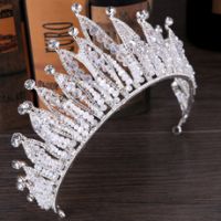 2019 new bridal tiara exquisite baroque crown bride big crown European bride hair accessories headband