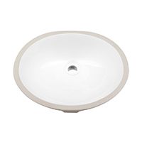 Ceramic Undermount Bathroom 17-in Oval