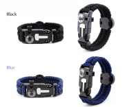 Fashion Products Traveling Equipment Thermometer Bracelet With Compass, Multi-function Survival Whis