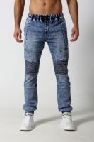 Men's slim biker denim jeans