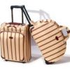 stripe&amp;jacquard fabfic wheeled bag