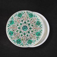 HANDCRAFTED ROUND MARBLE BOX INLAY WITH