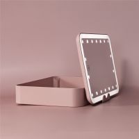 Promotional Items for Marketing Touch Sensor Led Light Makeup Desktop Mirror Vanity Desk Compact Mirror with Logo