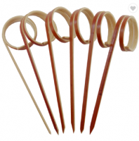 Eco disposable decorative bamboo loop skewer 