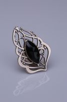 Black Crystal Stone Silver Plated Magnet