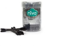 Niva Rotating Jar of 200 Charcoal Cotton Buds Paper Stick for Adult AJC2