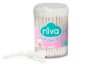 Niva Rotating Jar of 400 Cotton Buds Paper Stick for Kid BHP2