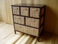 Water Hyacinth Wooden Frame Cabinet