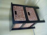 Water Hyacinth Wooden Frame Cabinet( Wash