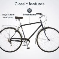 SCHWINN WAYFARER ADULT BIKE HYBRID RETRO-STYLED CRUISER, STEP-OVER OR STEP-THROUGH FRAME OPTION, 7-SPEED DRIVETRAIN, REAR RACK, 700C WHEELS